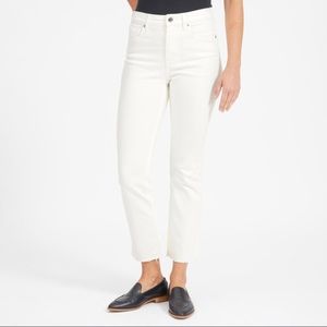 EVERLANE WOMEN'S WHITE HIGH-RISE KICK CROP SIze 26
